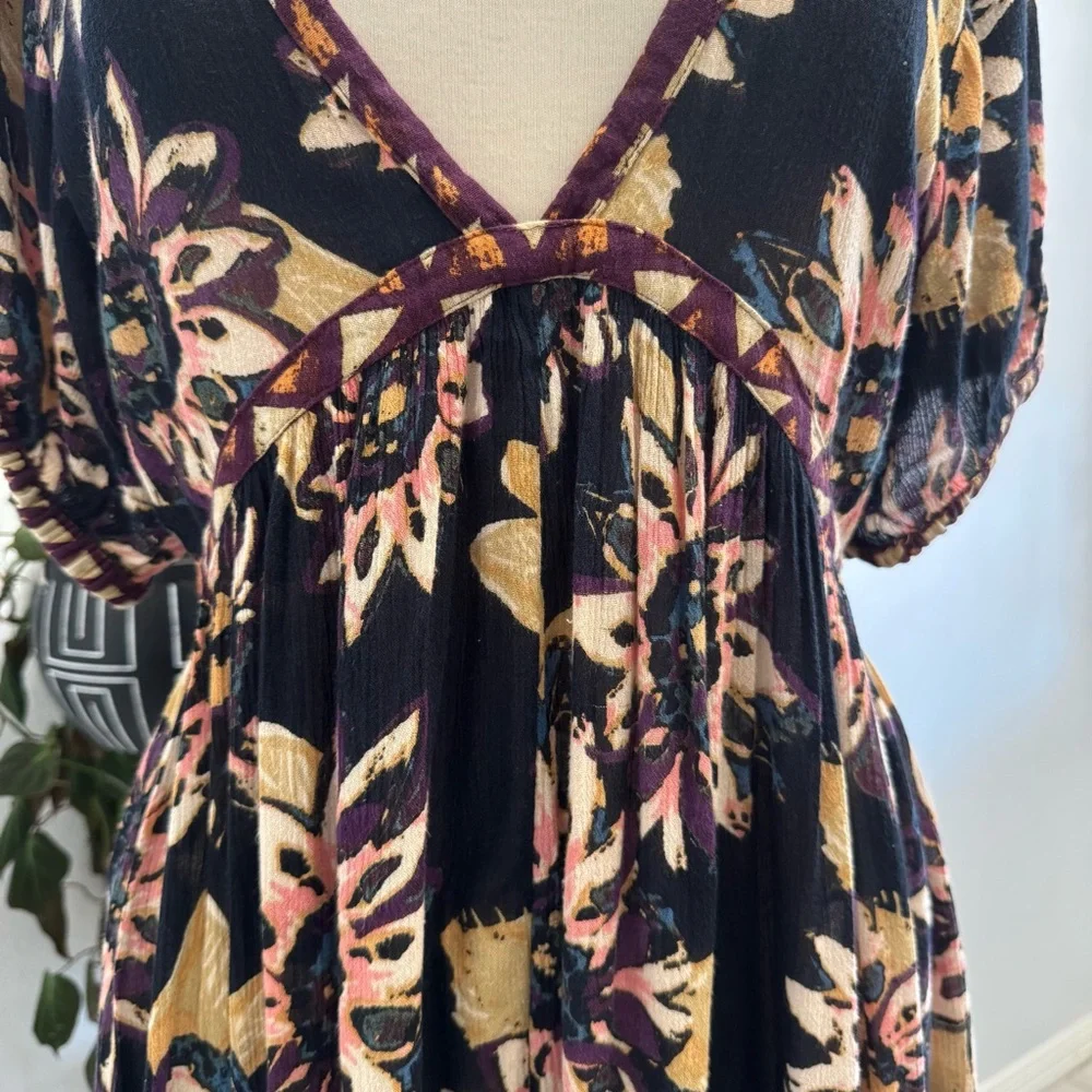 Free People On The Edge Floral Backless Romper - Picture 3 of 9